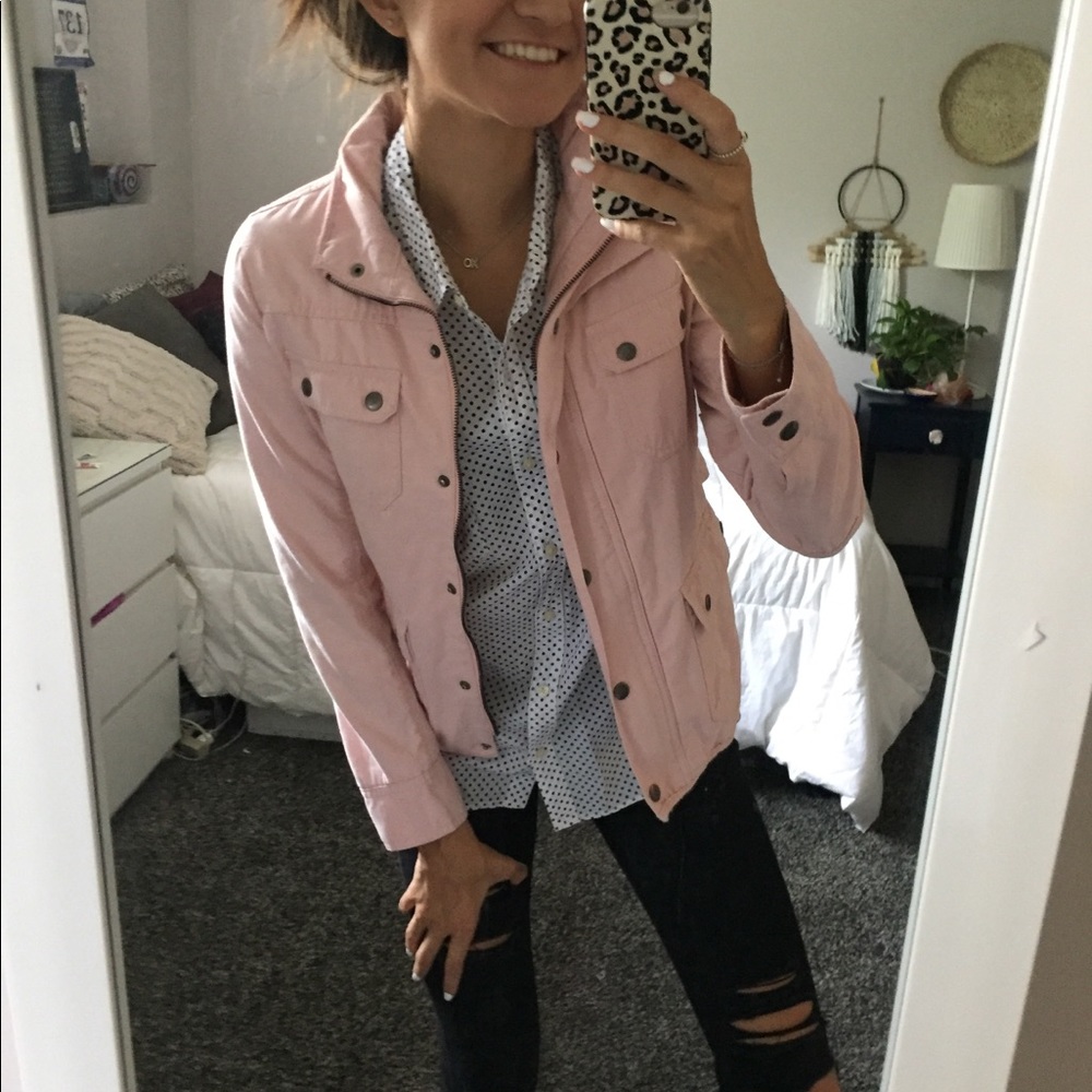 Pale pink utility style jacket